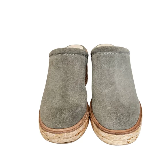 Dolce Vita Sage Suede Camdin Raffia Platform Clog Mule Heels - Picture 5 of 9